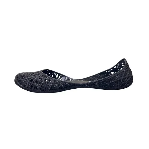 Melissa + Campana Black Jelly Flats Womens Size 7 - Picture 5 of 10